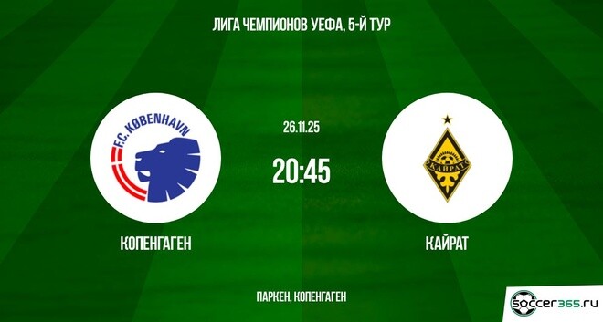 «Кайрат»-«Копенгаген»: где смотреть прямую трансляцию матча Лиги чемпионов