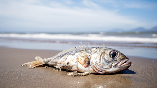 pngtree dead fish on the beach image 2525634